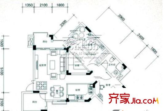 海昌加勒比 2室 戶型圖