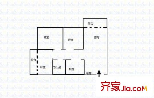 鳳鳴山水國際 3室 戶型圖