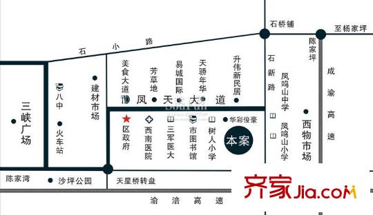 鳳鳴山水國際交通圖地圖