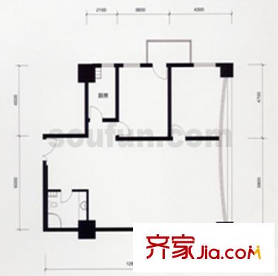 華麗家族戶型圖3/4號(hào) 2室2廳1衛(wèi)1廚