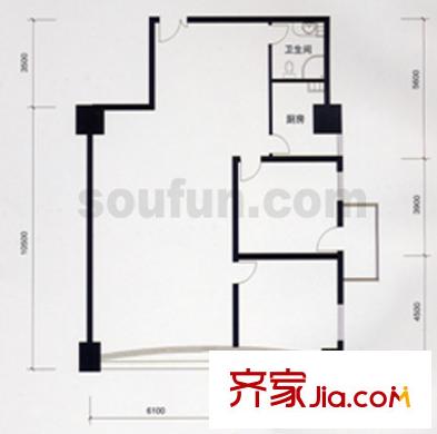 華麗家族戶型圖5號(hào) 2室2廳1衛(wèi)1廚
