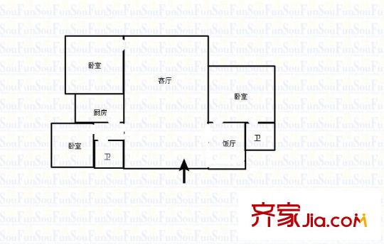 碚峽路小區(qū) 3室 戶型圖