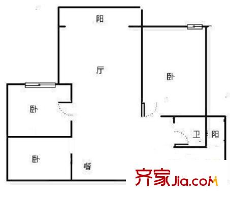 碚峽路小區(qū)戶型圖 戶型圖 3室2廳1衛(wèi)1廚