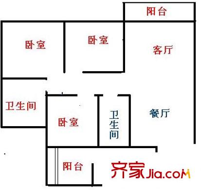 旺德旺城 3室 戶型圖