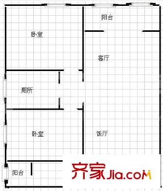 宏帆曦城 2室 戶型圖
