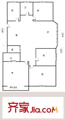 鳳天花園 4室 戶型圖