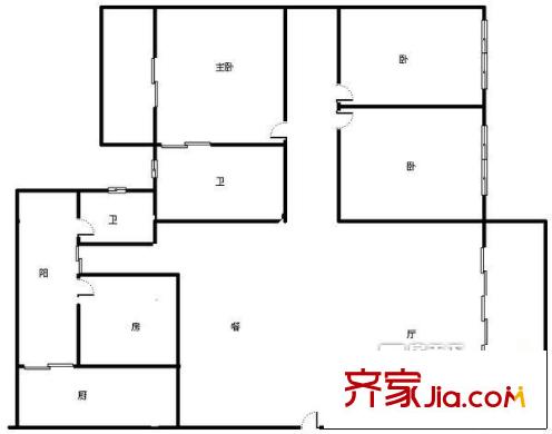 鳳天花園 4室 戶型圖