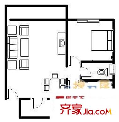 鴻恩雅苑 2室 戶型圖