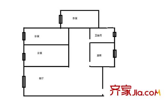 鴻恩雅苑 3室 戶型圖