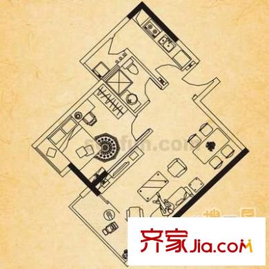 鴻恩雅苑 2室 戶型圖