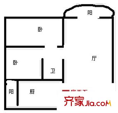 創(chuàng)新綠色家園 2室 戶型圖