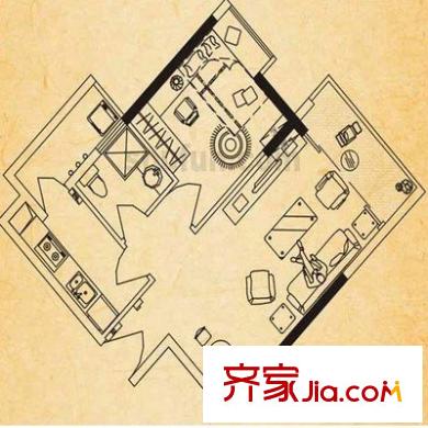 創(chuàng)新綠色家園 1室 戶型圖