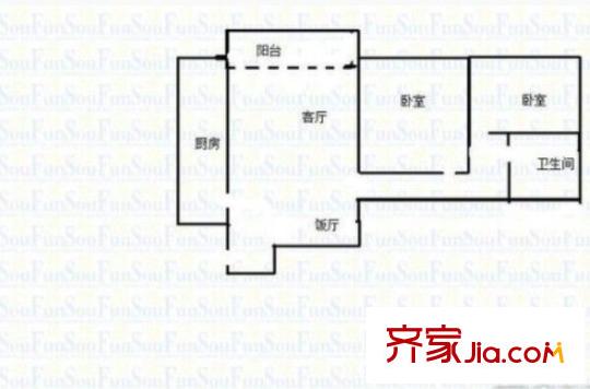 映泉花園 2室 戶型圖
