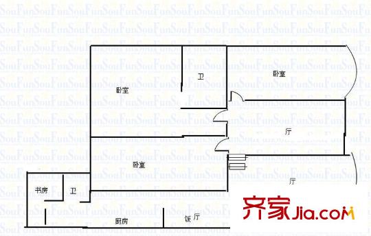 鳳天花園 3室 戶型圖