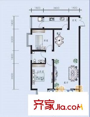 鴻恩雅苑 2室 戶型圖