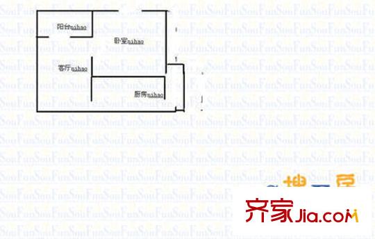 鳳天花園 1室 戶型圖