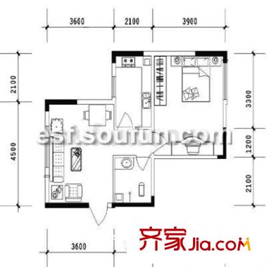 創(chuàng)新綠色家園 2室 戶型圖