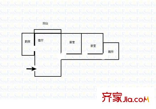映泉花園 2室 戶型圖