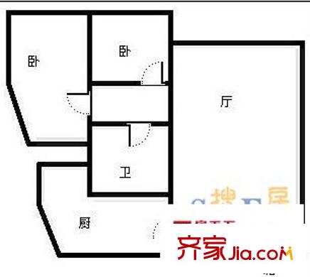 三鼎雅園 2室 戶型圖