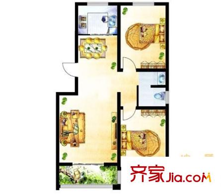 三鼎雅園 2室 戶型圖