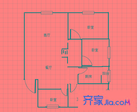 新農(nóng)街小區(qū) 3室 戶型圖