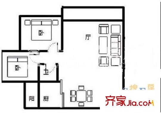 三鼎雅園 2室 戶型圖