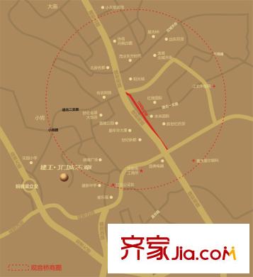 建工北城樂章交通圖區(qū)位圖