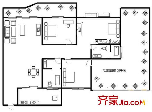 芳草地自由港灣 3室 戶型圖