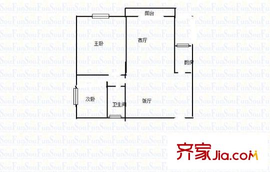 天倫海苑 2室 戶型圖