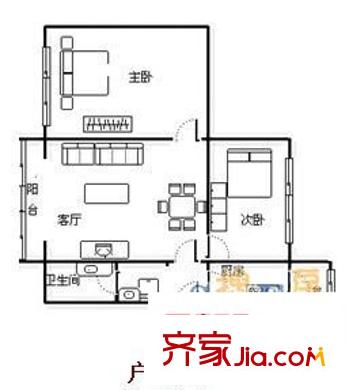 南坪正街小區(qū) 2室 戶型圖