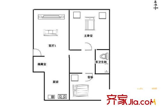 都市風(fēng)采2室 戶型圖
