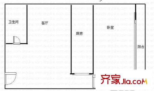 天倫海苑 1室 戶型圖