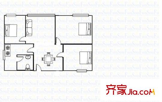 南坪正街小區(qū) 3室 戶型圖