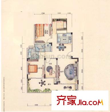 城南未來二期戶型圖1 2室