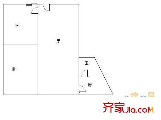 邦興渝珠花苑 2室 戶型圖