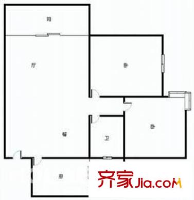 邦興渝珠花苑 2室 戶型圖