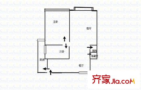 千竹景苑 2室 戶型圖