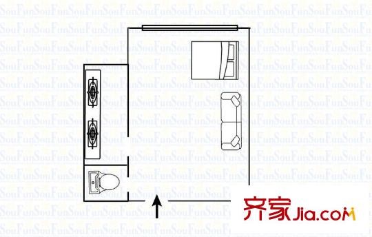 千竹景苑 1室 戶型圖