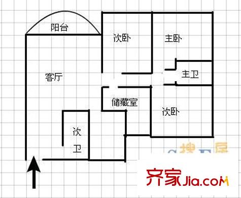 千竹景苑 3室 戶型圖