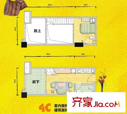 融匯半島愛(ài)窩戶(hù)型圖一期1-4號(hào)樓標(biāo)準(zhǔn)層4C戶(hù)型(售完) 1室1廳1衛(wèi)1廚