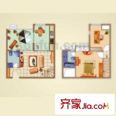 瑪雅上層戶型圖G1 2室2廳1衛(wèi)1廚