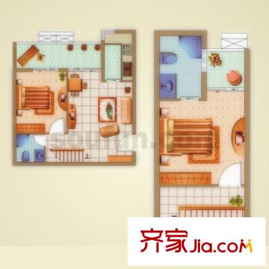 瑪雅上層戶型圖F2 2室2廳1衛(wèi)1廚