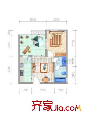 瑪雅上層戶型圖C 1室1廳1衛(wèi)
