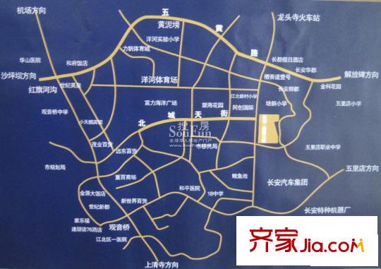 長安麒麟公館交通圖區(qū)位圖