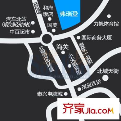 財(cái)信弗瑞登交通圖