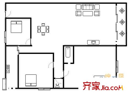 麗景天成 3室 戶型圖