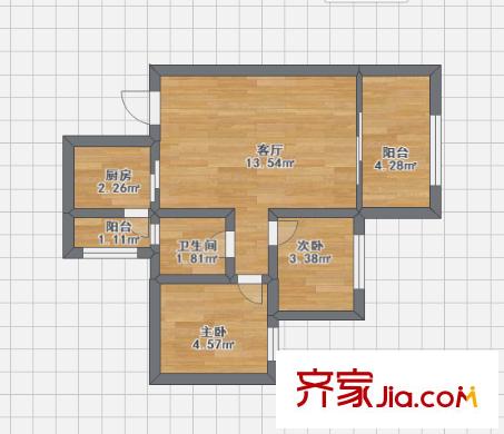 金科10年城北區(qū) 2室 戶型圖