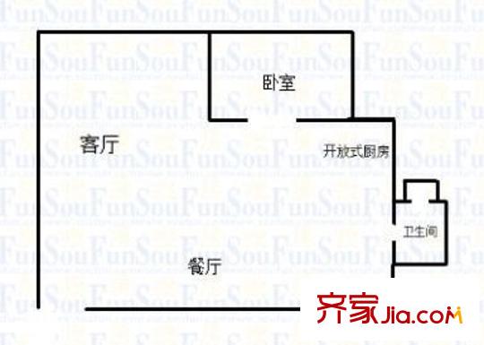 彩甸苑 1室 戶型圖