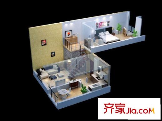 偉岸摩登堡戶型圖摩登堡1號樓E戶型圖 1室1廳2衛(wèi)1廚