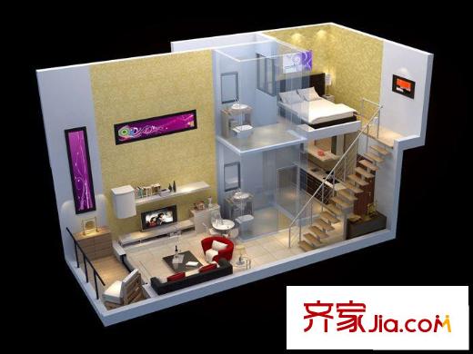 偉岸摩登堡戶型圖摩登堡2號(hào)樓B戶型圖 1室1廳2衛(wèi)1廚